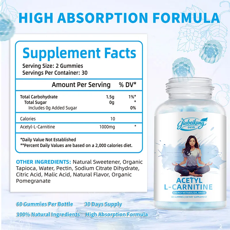 OEM Acetyl L-Carnitine Gummies Supplement Facts