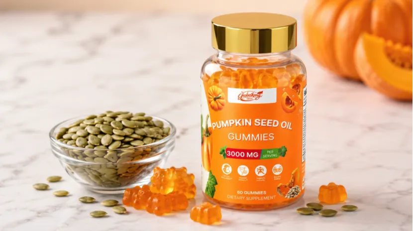 Pumpkin seed oil gummies and seeds