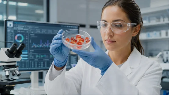 Gummy supplement quality control testing in laboratory