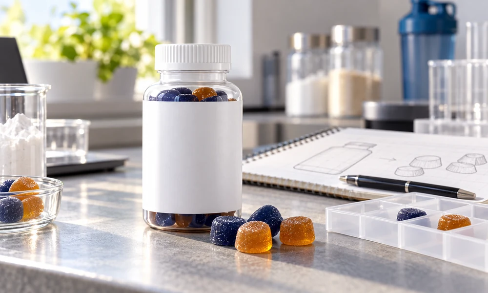 Illustrative-unbranded-creatine-gummy-prototype-on-a-workbench