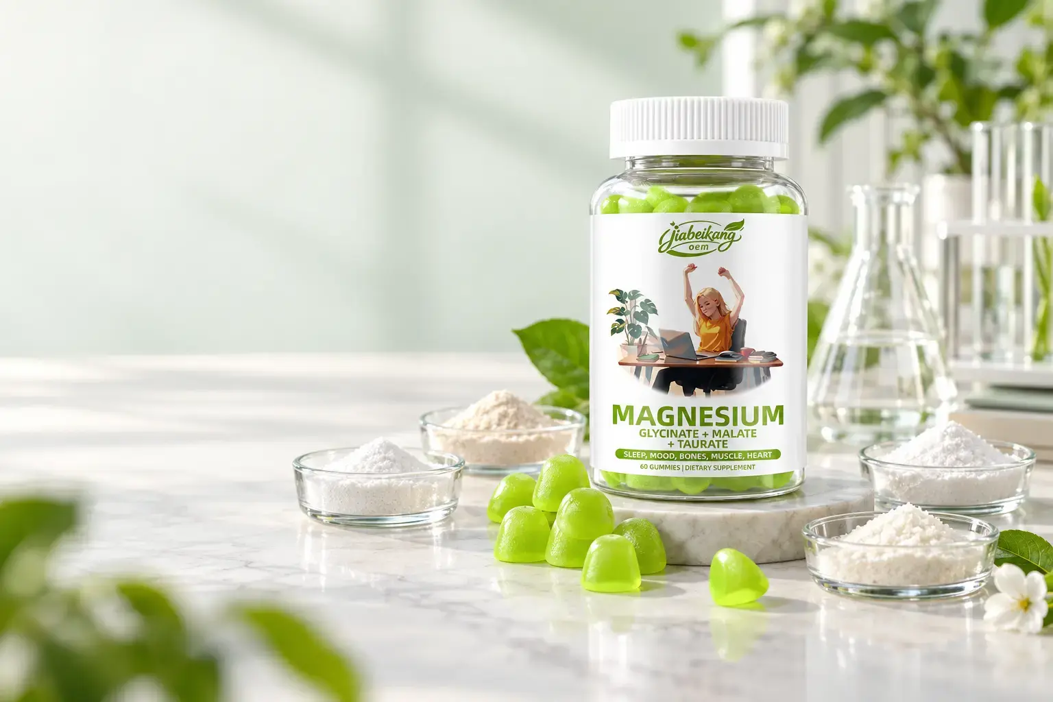 Magnesium gummy product with four mineral forms