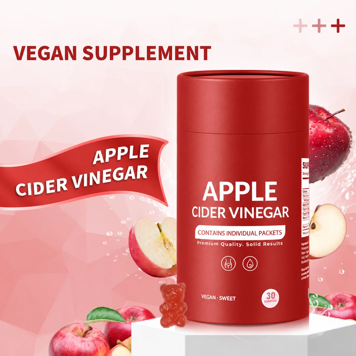 Apple cider vinegar gummy packet presentation