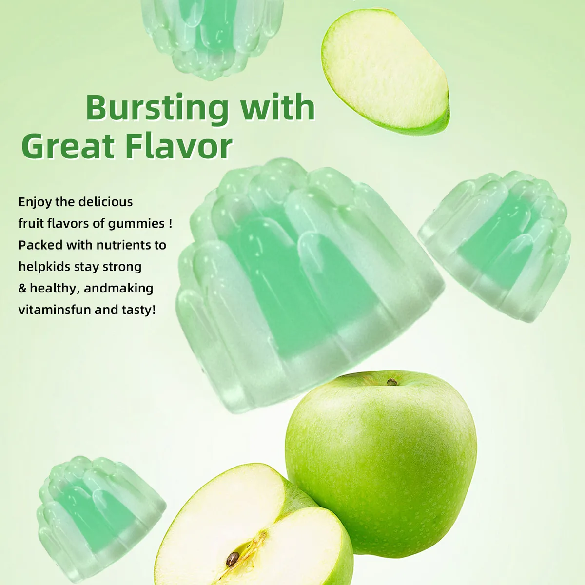 Fruit-shaped children's gummy texture reference