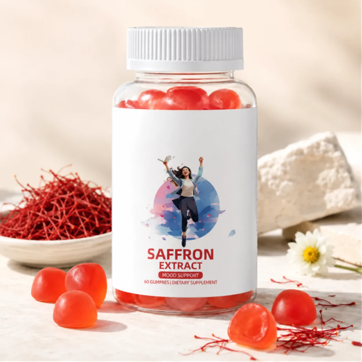 Red Kangaroo saffron mood gummies with saffron threads
